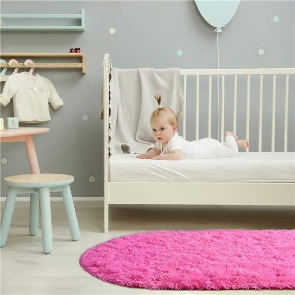 Fluffy Rugs for Bedroom, Shag Cute Area Rug for Girls/Boys and Kids Baby Room - Picture 5 of 7